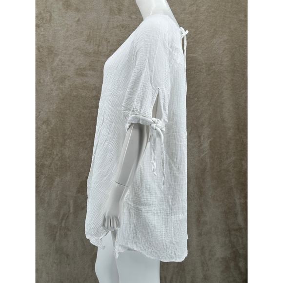 Simple Suzanne Betro Top Womens Plus 4X White Cotton Gauzy Boho Beachy Lagenlook - Picture 4 of 7